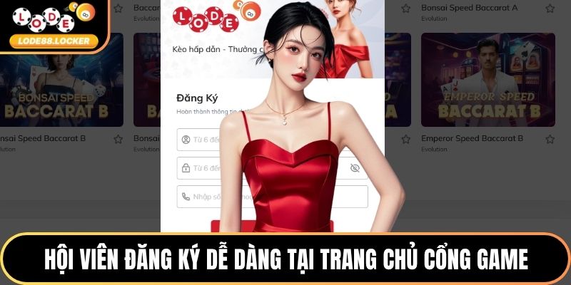 Hội viên đăng ký dễ dàng tại trang chủ cổng game