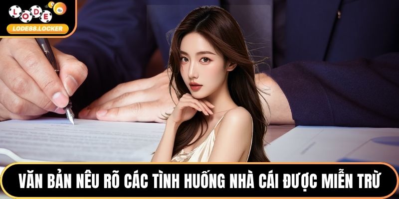 Văn bản nêu rõ các tình huống nhà cái được miễn trừ